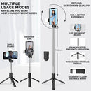 R1s Bluetooth Selfie Stick Tripod | With Remote & LED Light | Portable Phone Holder