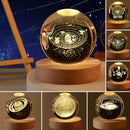 USB LED Galaxy Crystal Ball Lamp | 3D Planet & Moon Night Light