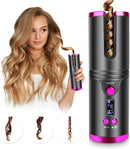 Cordless Auto Hair Curler with LCD Display – 6 Adjustable Temperature Settings