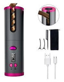 Cordless Auto Hair Curler with LCD Display – 6 Adjustable Temperature Settings