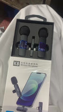 K8 Dual Wireless Microphone | For Iphones & Android | Active Noice Cancellation