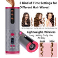 Cordless Auto Hair Curler with LCD Display – 6 Adjustable Temperature Settings